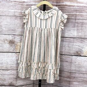 Blu Pony Vintage Fronter Stripe Judy Ruffle Dress  Size 6